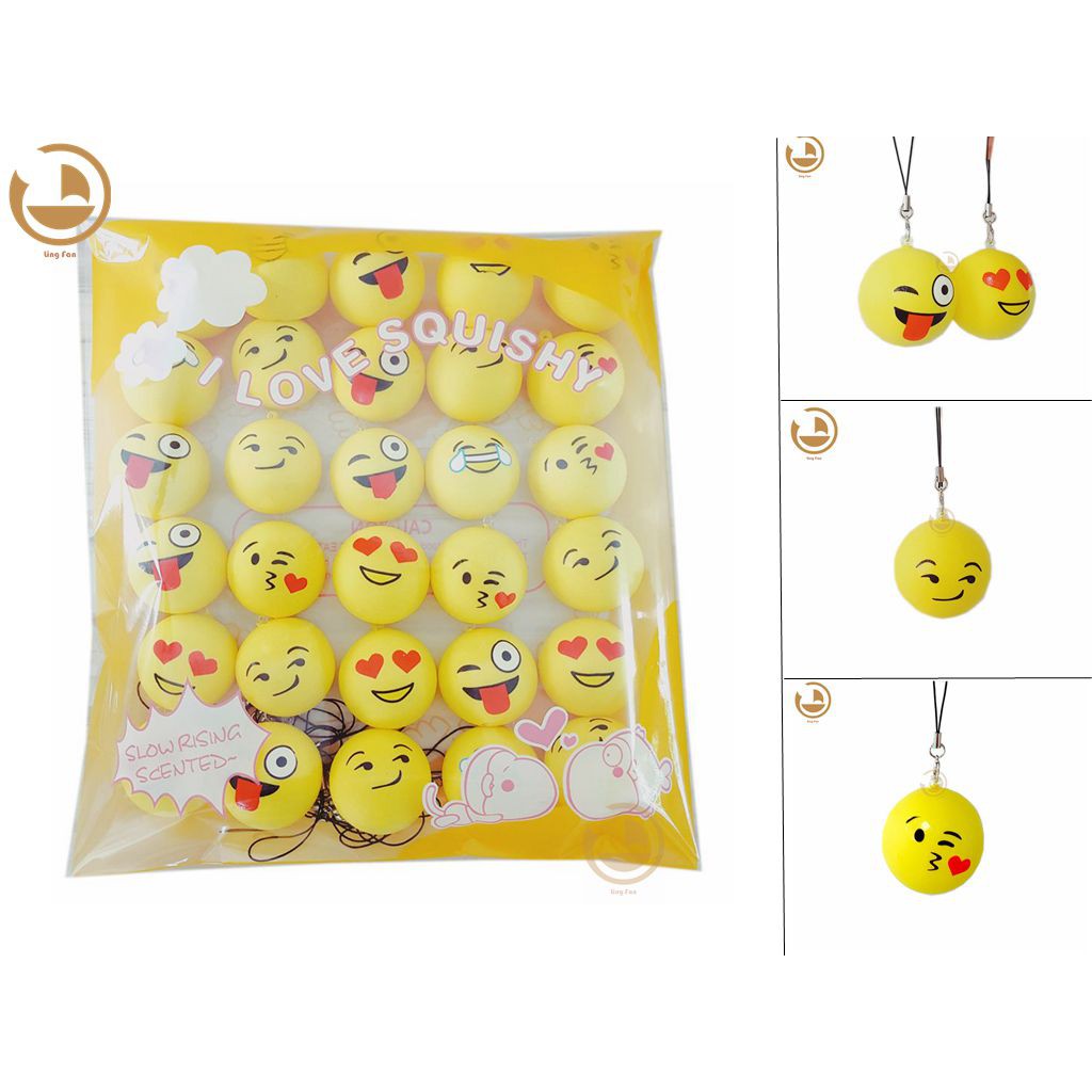 Set 30 đồ chơi nắn bóp giải trí hình emoji mềm mại