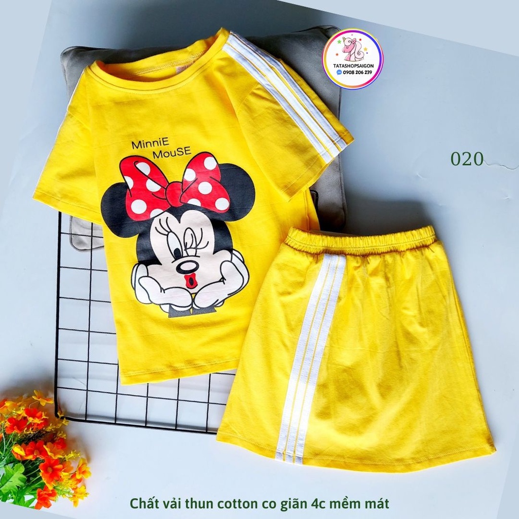 Set váy bé gái thun cotton mềm mát 16 đến 35kg 020