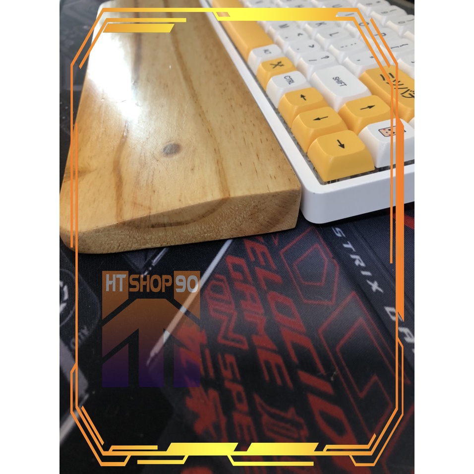Kê Tay bàn phím cơ Wooden Wrist Rest | Gỗ Tần Bì  sơn PU hoàn thiện | Kích thước dài 30cm - 36cm - 44cm