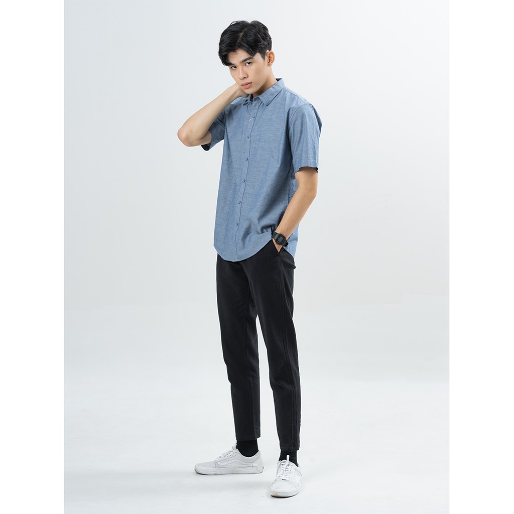 Áo Sơ Mi Nam Ngắn Tay Đẹp 4MEN SM017 Vải Oxford Cao Cấp | BigBuy360 - bigbuy360.vn