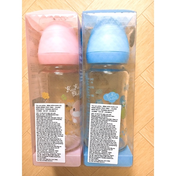 Bình sữa thuỷ tinh cổ rộng KUKU KU5865 - 240ml