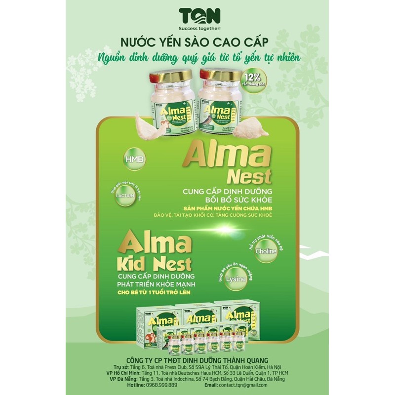 Yến Alma Nest và Alma kids Nest Lốc 6 hộp 420ml