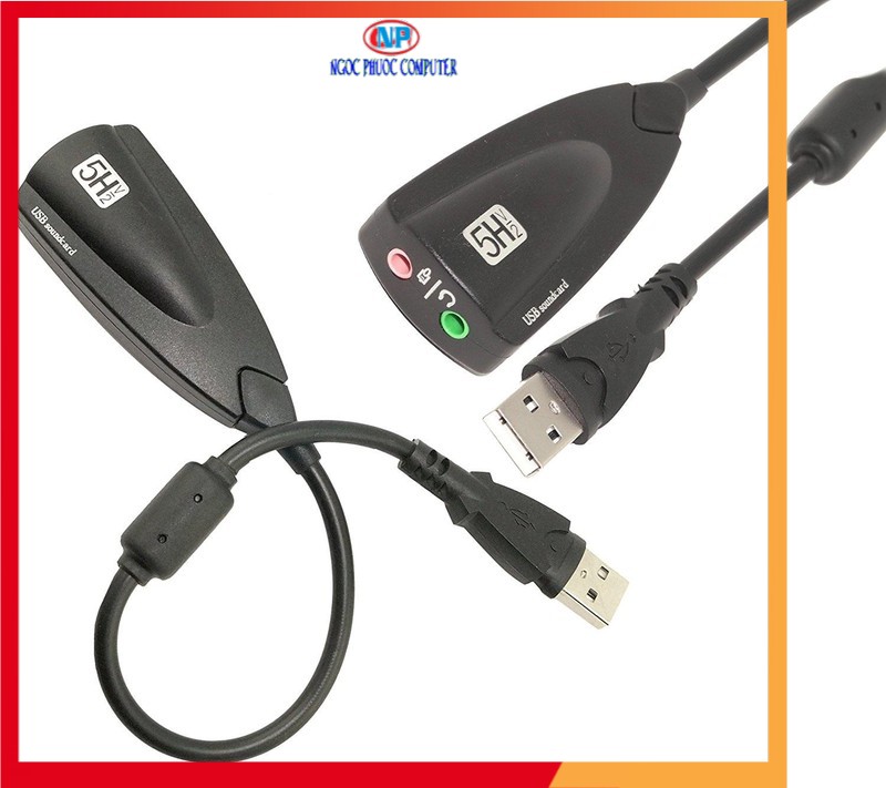 [Usb ra sound] Usb chuyển thành card âm thanh cực chất 7.1 - 5HV2 có dây có thể sử dụng cho máy tính bàn hoặc laptop