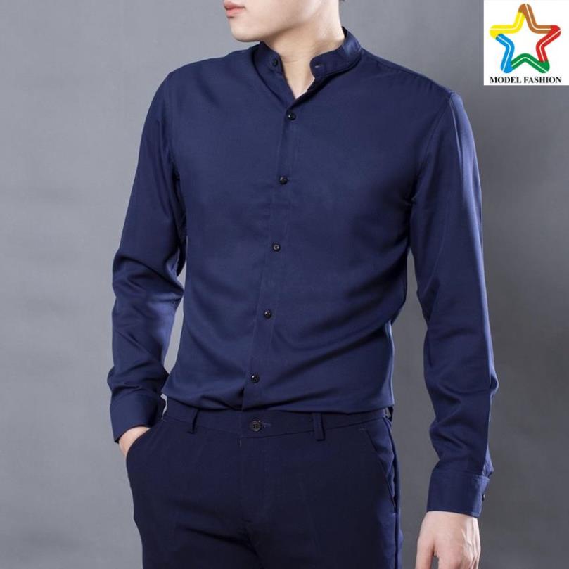 Áo sơ mi dài tay nam cổ trụ Modelfashion - 740, cổ lãnh tụ, chất lụa đẹp 💖💖