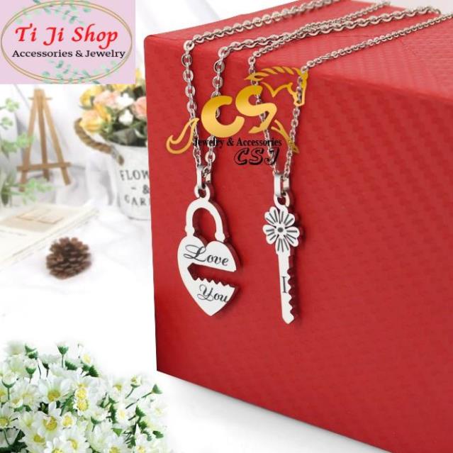 DÂY CHUYỀN INOX CẶP ĐÔI Ổ CHÌA KHÓA TRÁI TIM MC238 - siêu đẹp chuẩn thời trang