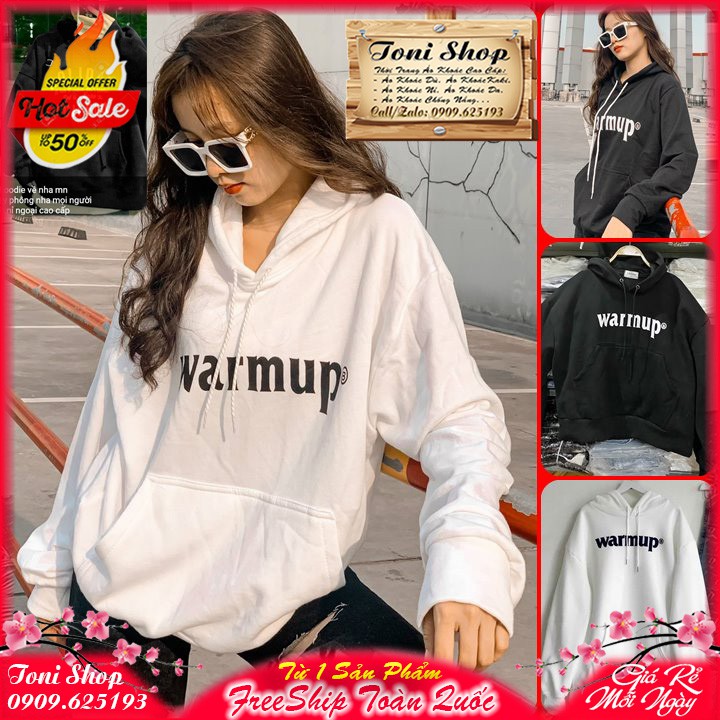 ÁO HOODIE - ÁO KHOÁC NỈ NGOẠI Tay Phồng Warmup (HD2020 - Kèm Ảnh Thật)