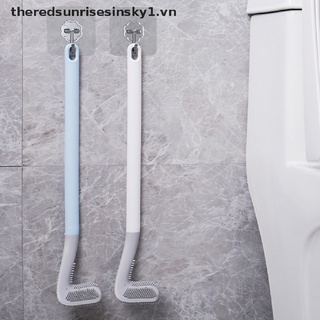 Bàn chải cọ bồn cầu bằng silicone cán dài uốn cong tiện lợi 1m