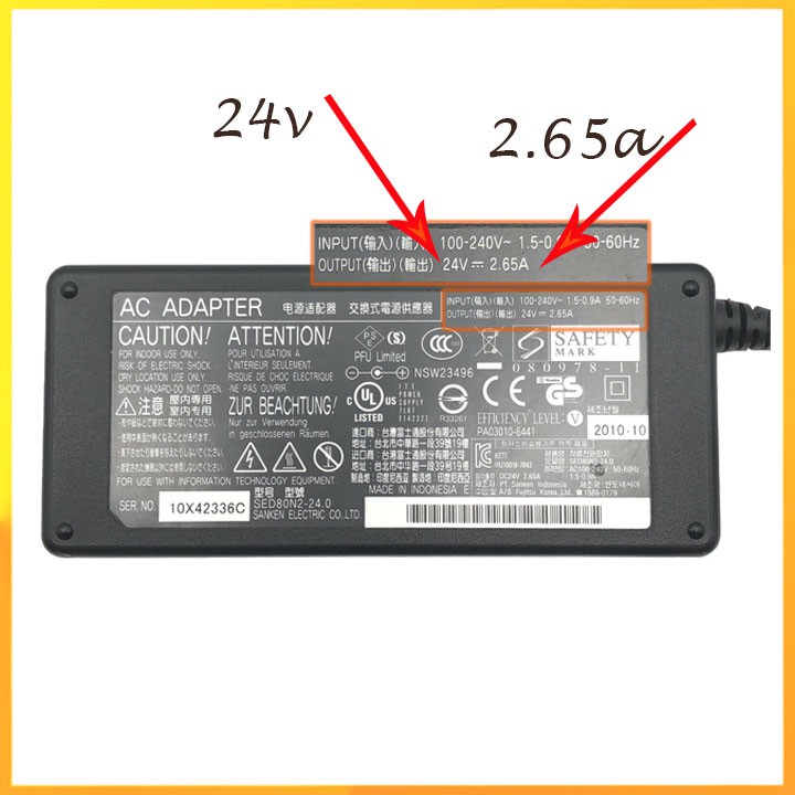 Nguồn adapter máy scan Fujitsu 24v 2.65a