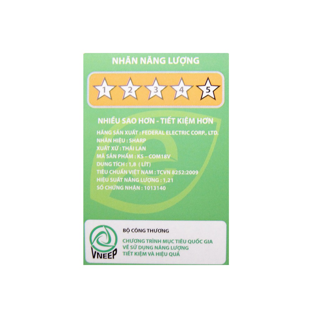 Nồi cơm điện điện tử Sharp KS-COM18V 1.8L | BigBuy360 - bigbuy360.vn