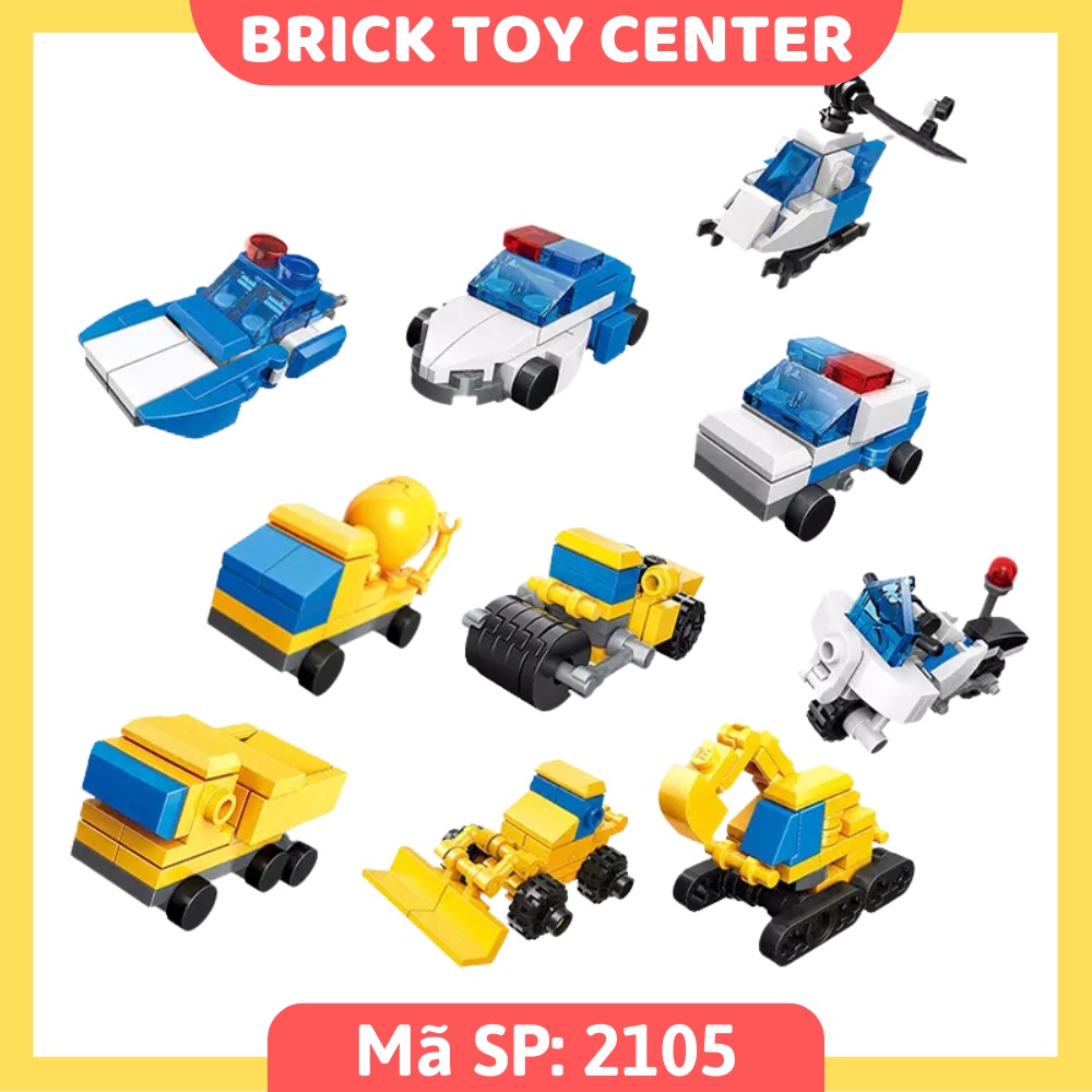 Đồ chơi xếp hình cho bé 3 trong 1 Qman 2101-2105 ô tô xe tăng máy bay khủng long robot