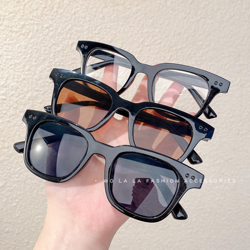 Kính Mát Gọng Vuông Màu Đen Phong Cách Hàn Quốc Thời Trang 2022 Dành Cho Nam Nữ