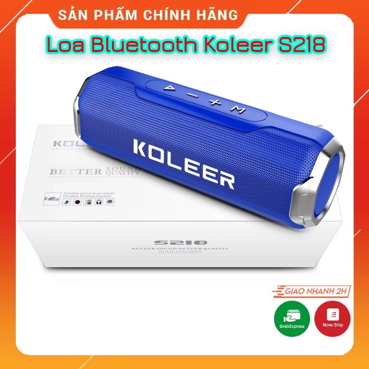 Loa Bluetooth Koleer S218 Âm Thanh Cực Chất, Hỗ Trợ Cắm Thẻ Nhớ, USB, Thiết Kế Trẻ Trung, Năng Động. Bảo Hành 12 Tháng