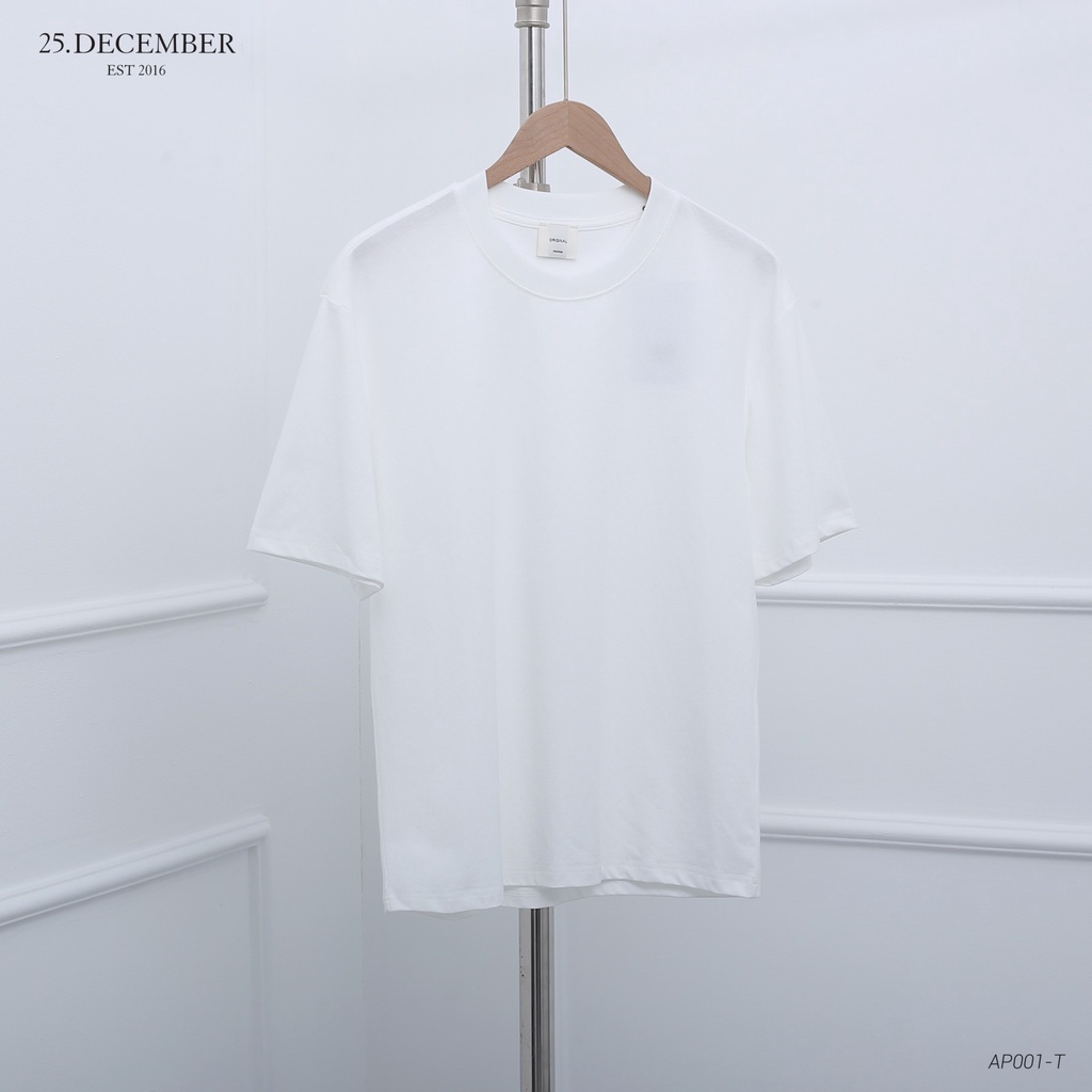 Áo phông trơn basic, chất vải cotton dầy dặn, phom dáng đẹp - 25.December AP001