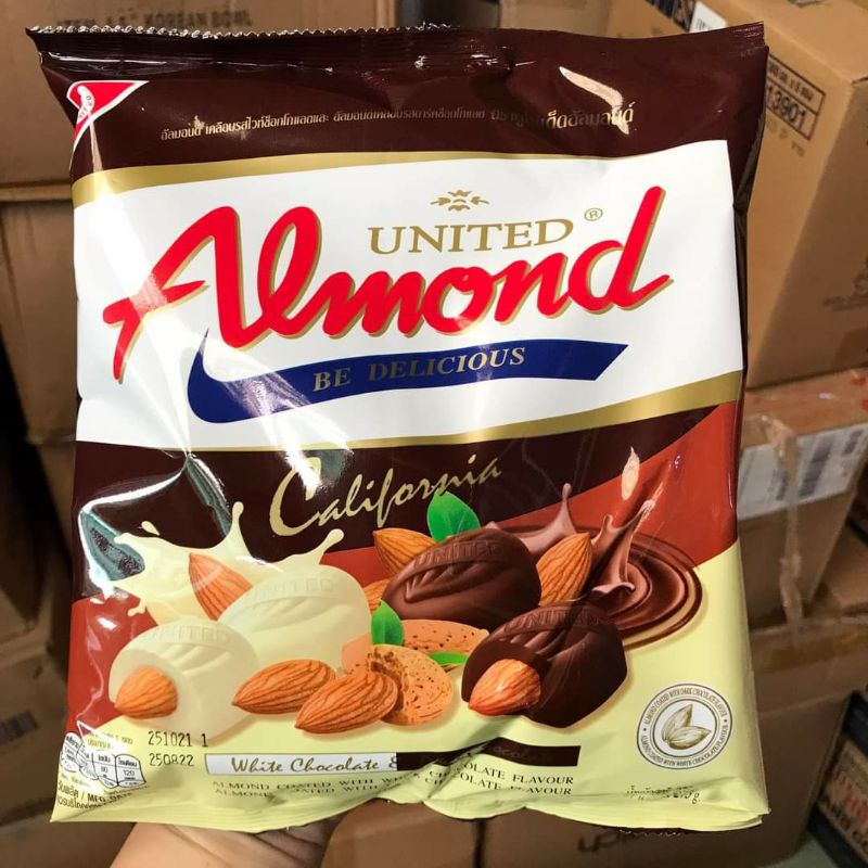 Sôcôla hạnh nhân UNITED Almond của UNITED FOODS PUBLIC Co.Ltd.- thương hiệu bánh kẹo nổi tiếng của Thailand🇹🇭