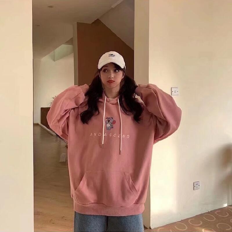 Áo Hoodie Tay Dài Dáng Rộng In Chữ Và Hoạt Hình Thời Trang Mùa Đông Nhật Bản Cho Nam Size M-8XL