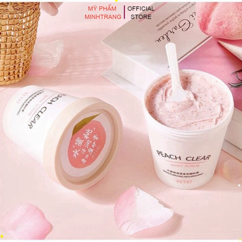 Tẩy tế bào chết body đào Peach Clear 200ml,kem tẩy da chết làm sạch sâu,dưỡng trắng sáng,giữ ẩm,mềm mại ,thải độc tố da