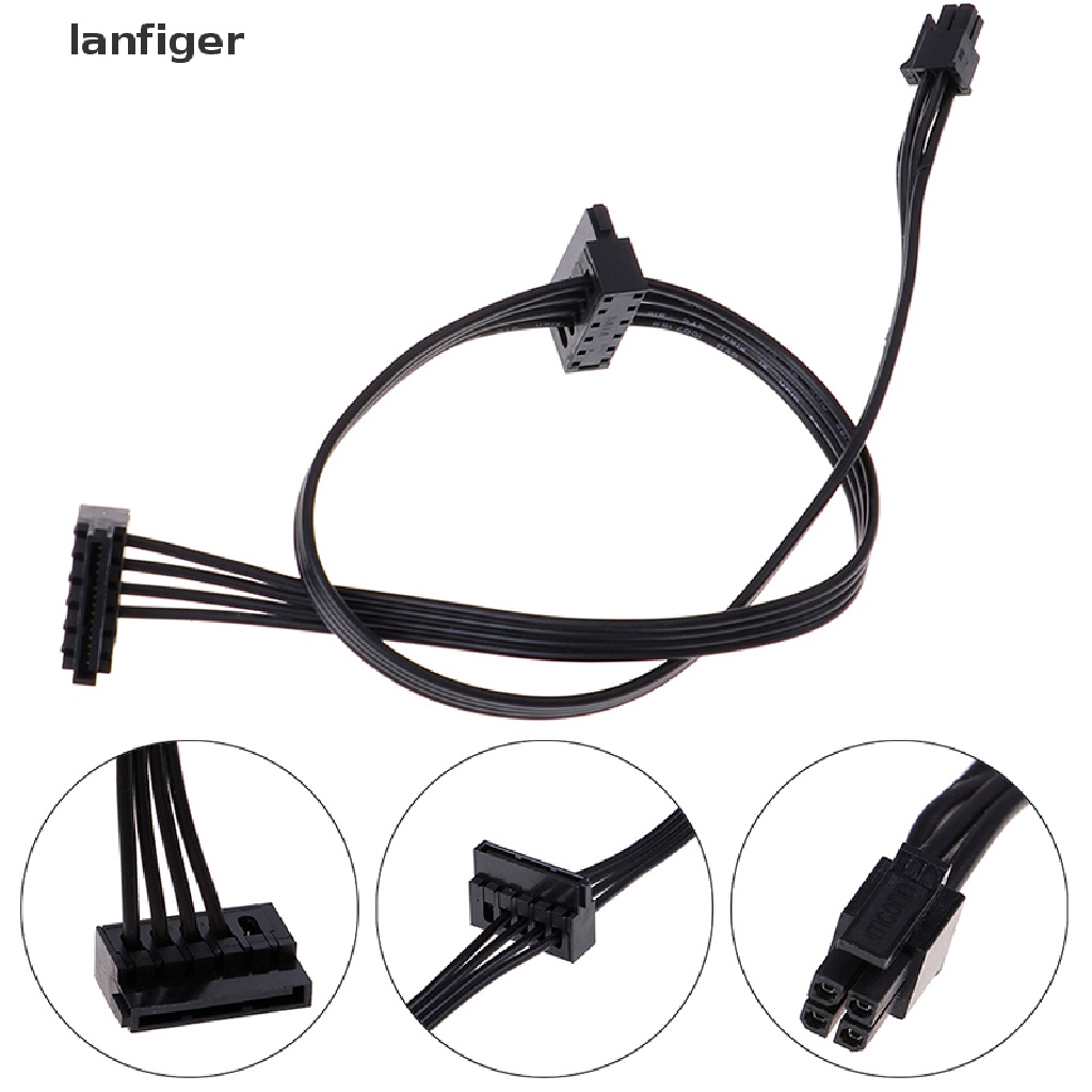 Lanf 1Pc 45CM mini 4 Pin to 2 Sata SSD power supply cable for lenovo M410 M610 M415 .