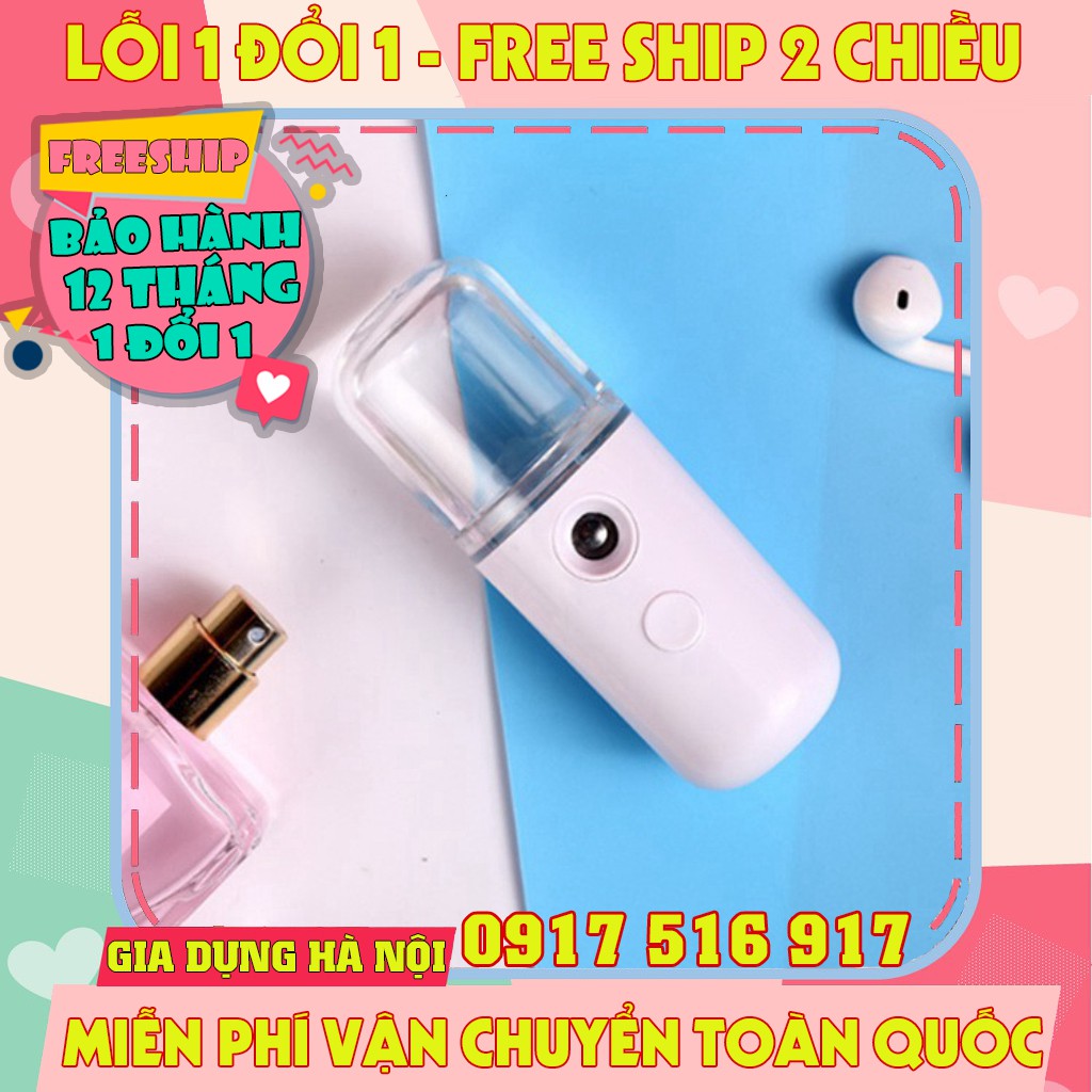 máy xông mặt xịt khoáng Nano, máy xông mặt phun sương mini 30ml sạc USB