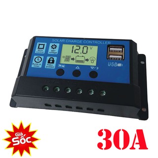 Bộ điều khiển sạc pin năng lượng mặt trời 12V - 24V 30A SOLAR