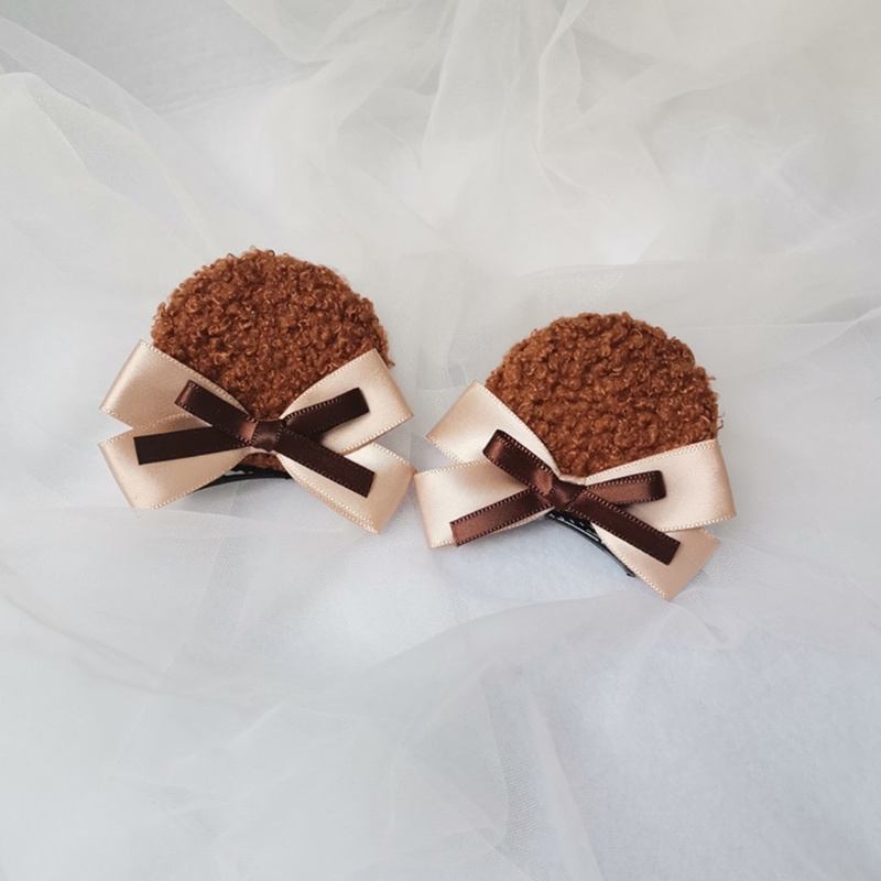 XIXI Set 2 Kẹp Tóc Tai Gấu Giả Hóa Trang Halloween