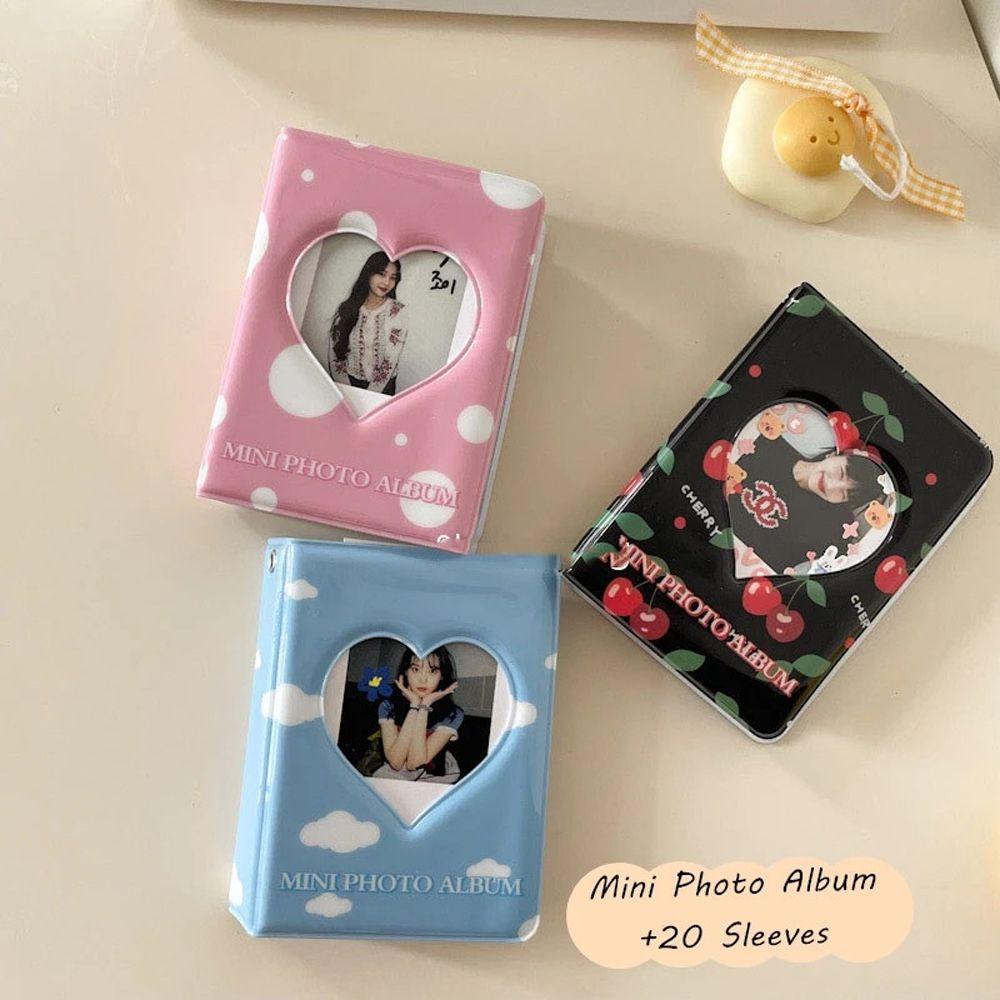 Album chứa 40 thẻ ảnh Kpop 3 inch có lỗ trái tim/ bươm bướm rỗng