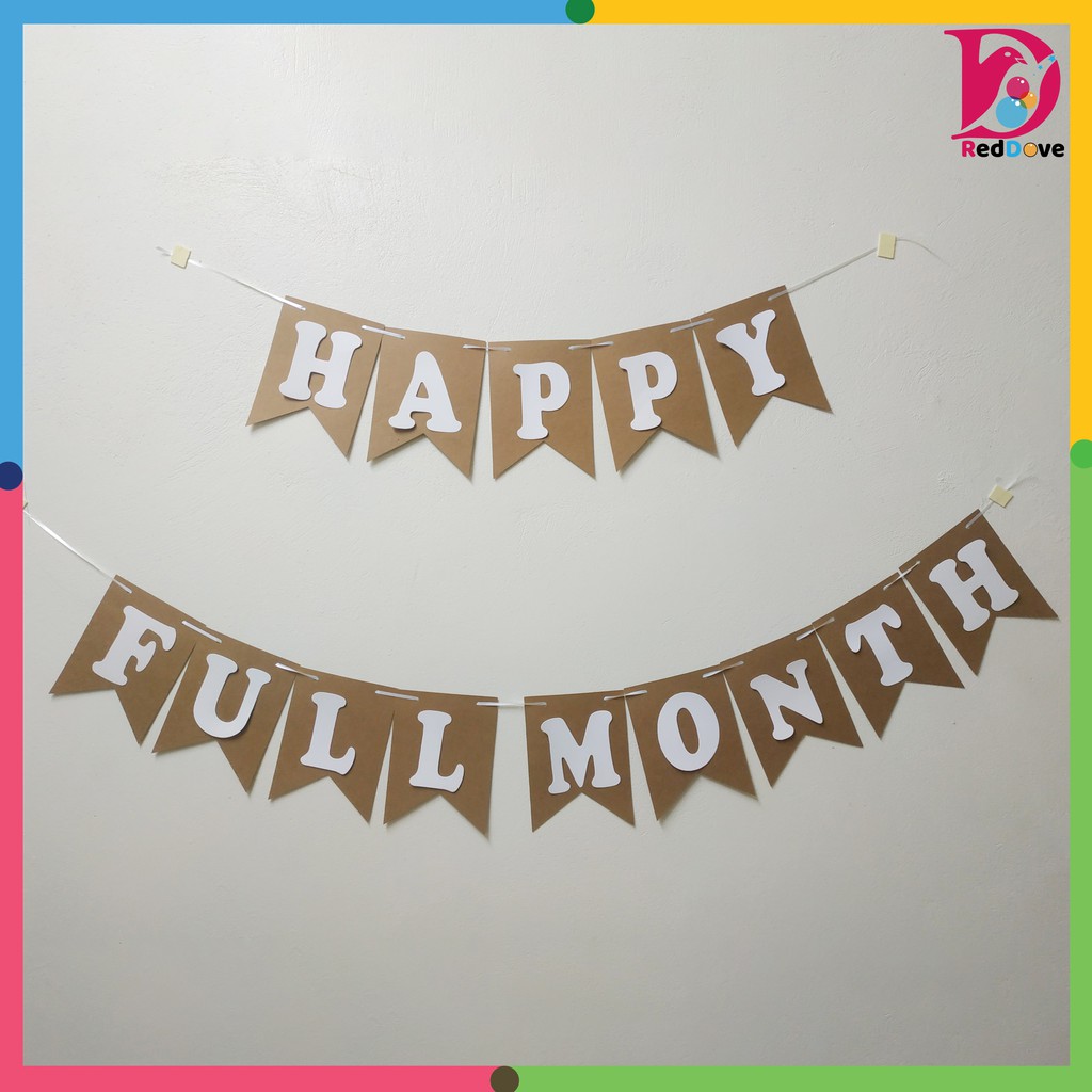 Dây chữ Happy Full Month trang trí tiệc đầy tháng cho bé RPL003