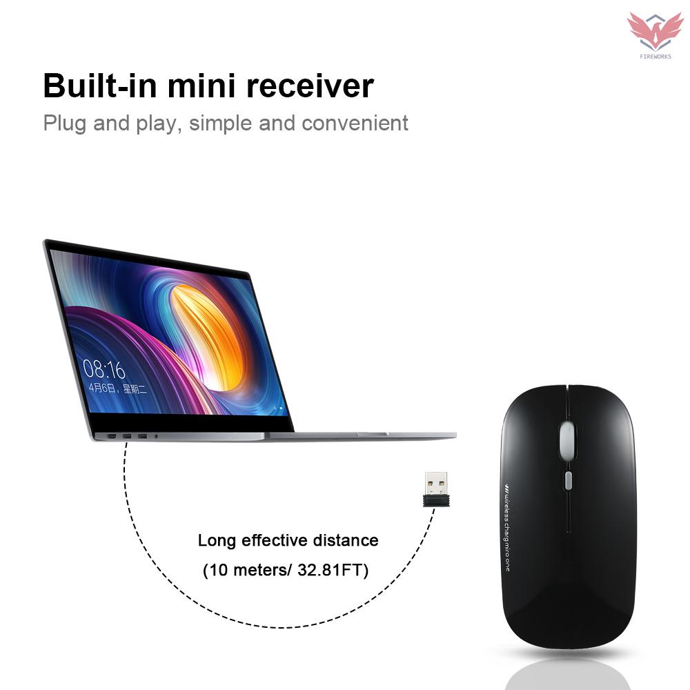 Wireless Mouse Wireless Silent Mouse USB Charging Mouse 2.4G Ultra Thin for Laptop PC Desktop