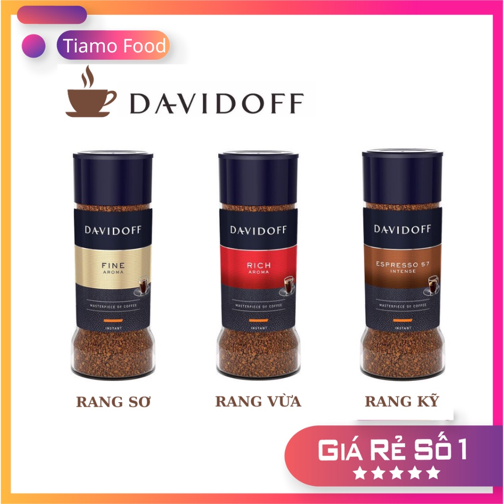[HSD 2024] Cà phê hòa tan Davidoff 100g - Fine, Espresso 57, Rich Mẫu mới