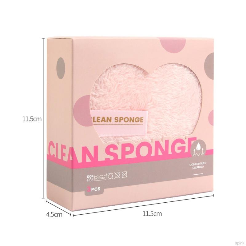 Bộ 3 Miếng Bông Tẩy Trang Mềm Hai Mặt Có Thể Tái Sử Dụng