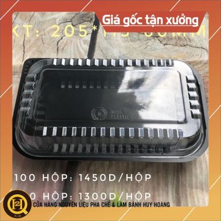 Combo 100 Hộp nhựa HT17 đựng bánh bông lan trứng muối, đựng  thức ăn Sushi