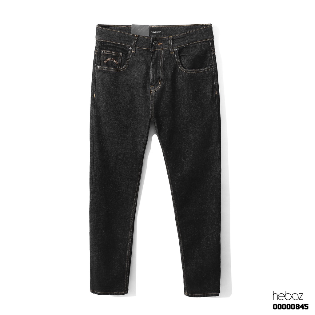 Quần jean Heboz indigo đen 025 chất bò denim mềm mịn co giãn cao cấp - 00000845