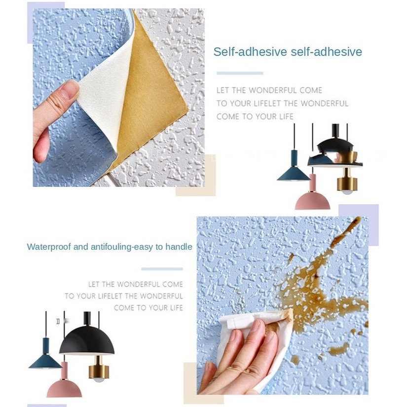 Giấy dán tường 3D cách âm chống cháy trang trí nhà cửa