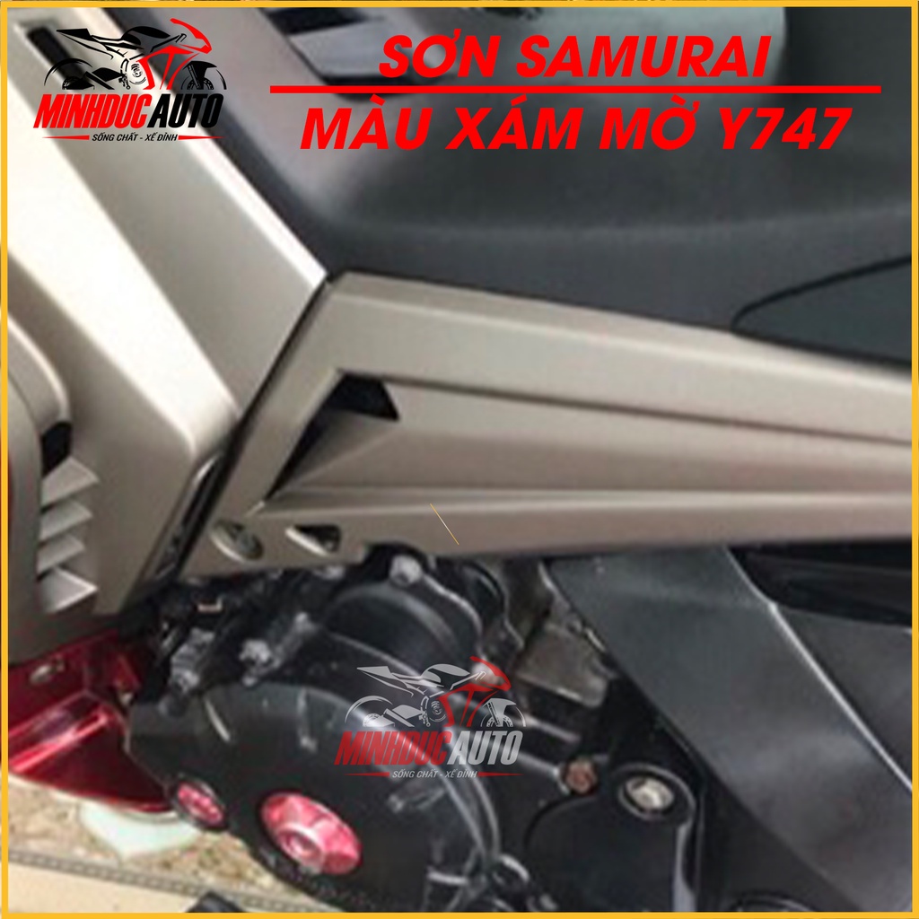 Sơn Samurai màu xám mờ Y747 chai sơn xịt chuyên dụng dành cho sơn xe máy