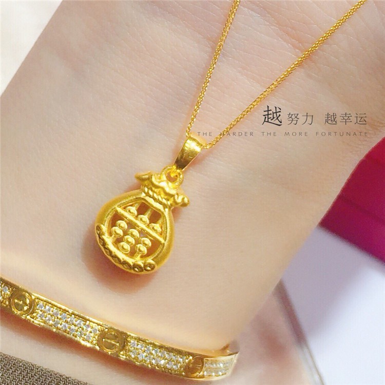 Vòng cổ bàn tính túi tiền vàng 24K nữ Vòng cổ may mắn