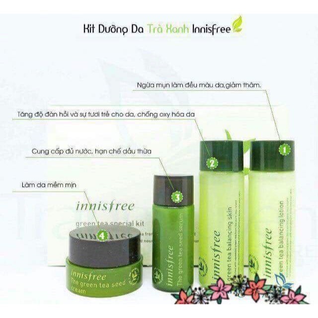 BỘ KIT DƯỠNG DA TRÀ XANH INNISFREE 4 MÓN