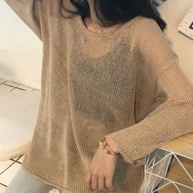 Áo len lỗ freesize