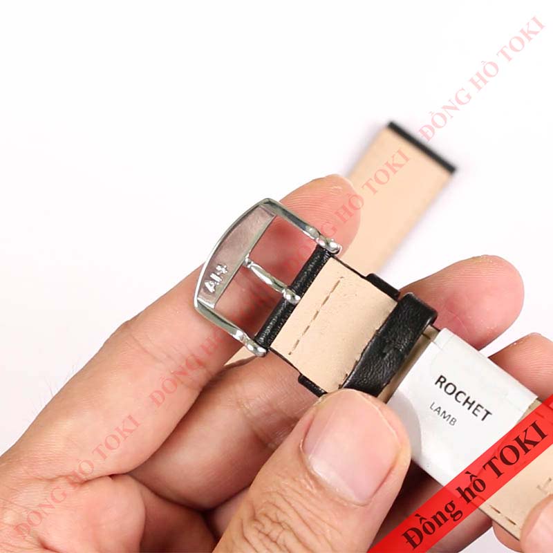 Dây da đồng hồ ZRC Pháp dòng SCREEN da bê màu đen