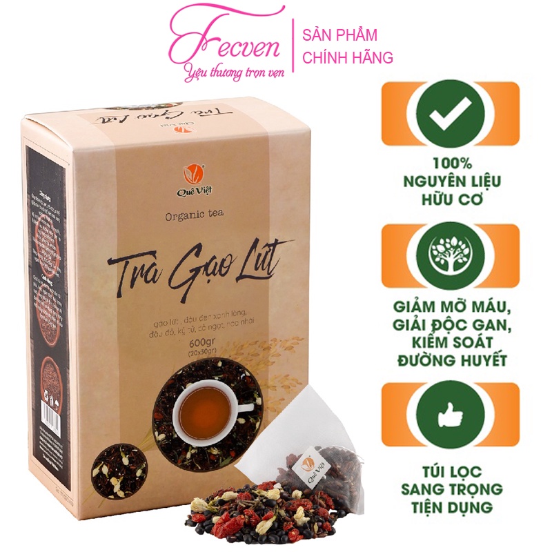 Trà Gạo Lứt Quê Việt - Giúp Thanh Lọc Cơ Thể, Giảm Mỡ Máu, Giải Độc Gan - Kiểm Soát Đường Huyết, Ngừa Ung Thư - FECVEN