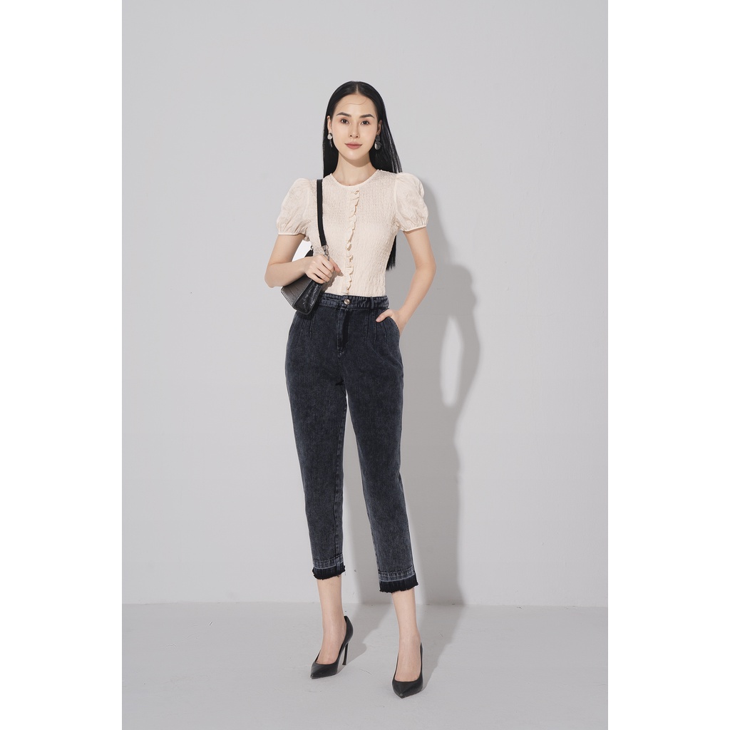 Quần Jeans lửng màu đen Eva De Eva 21SQJE004D