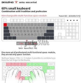 Bàn Phím Bluetooth Không Dây 60% Rgb