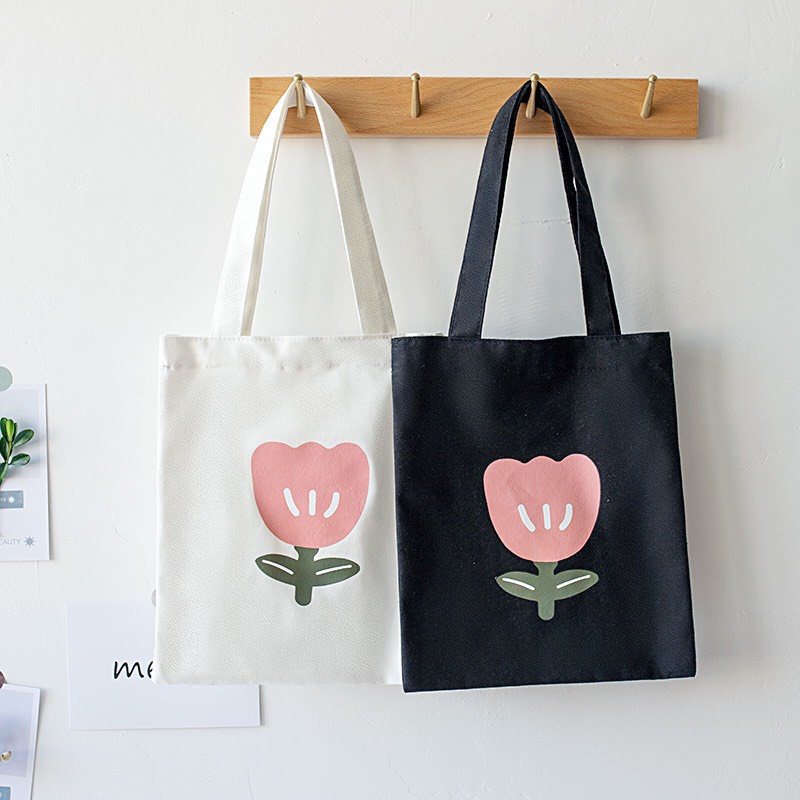 Túi Tote Vải Canvas In Hoa Dễ Thương Xinh Xắn Phong Cách Thời Trang Ulzzang Hàn Quốc  MTT0027