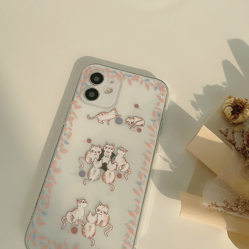 Ốp lưng iphone vuông cạnh hình iPhone/6/6Plus/6s/6sPlus/6/7/7Plus/8/8Plus/X/Xs/Xs Max/11/11Pro/11ProMax/12/12PROMAX/12MINI/12PRO Petal Cat | BigBuy360 - bigbuy360.vn