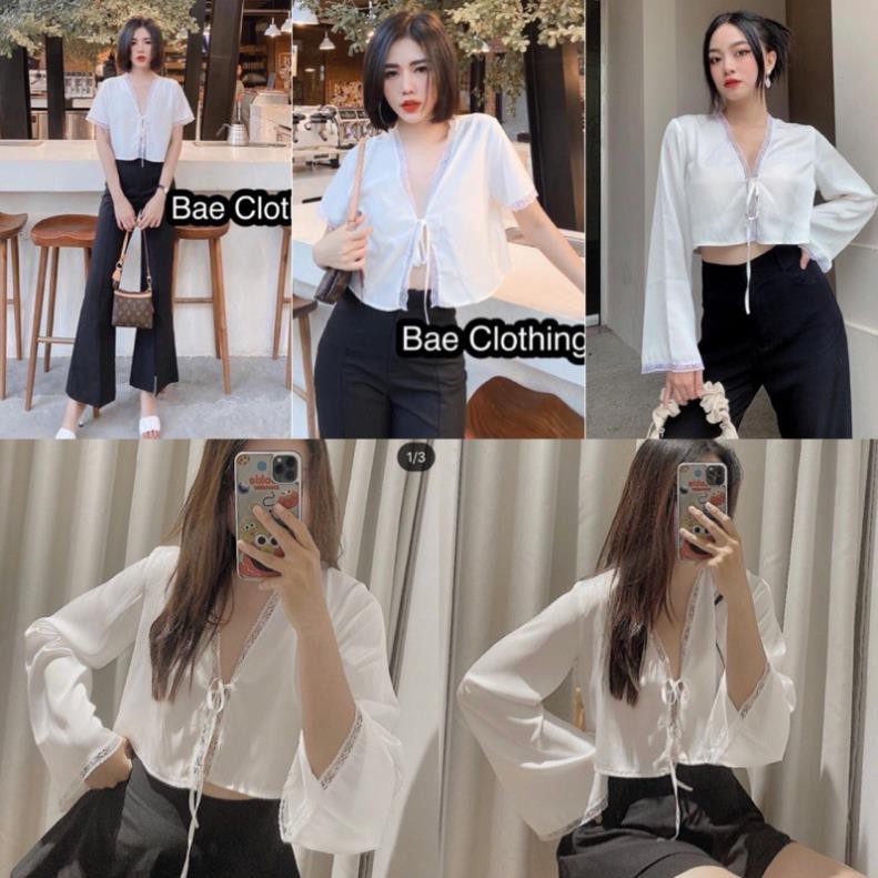 Áo Kiểu NONE TOP PHIÊN BẢN TAY DÀI và TAY NGĂNS phối ren chất lụa satin mịn mát form chuẩn thiết kế độc lạ Đẹp