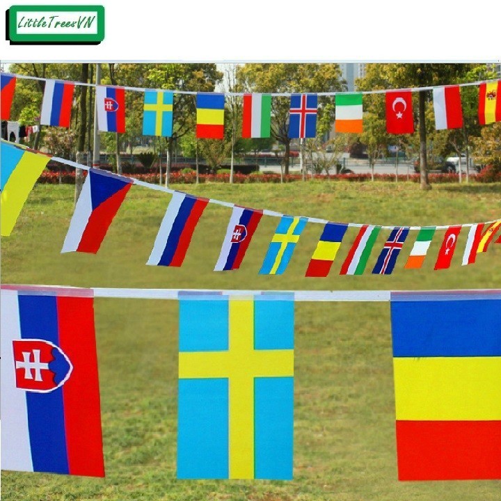 Dây cờ các nước (dài 25m - 100 lá cờ; 13m - 50 lá cờ; 7m - 24 lá cờ các quốc gia)