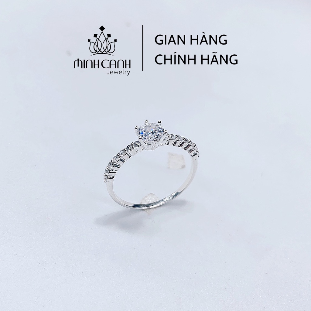 Nhẫn Bạc 6 Chấu Viền Đính Đá - Minh Canh Jewelry