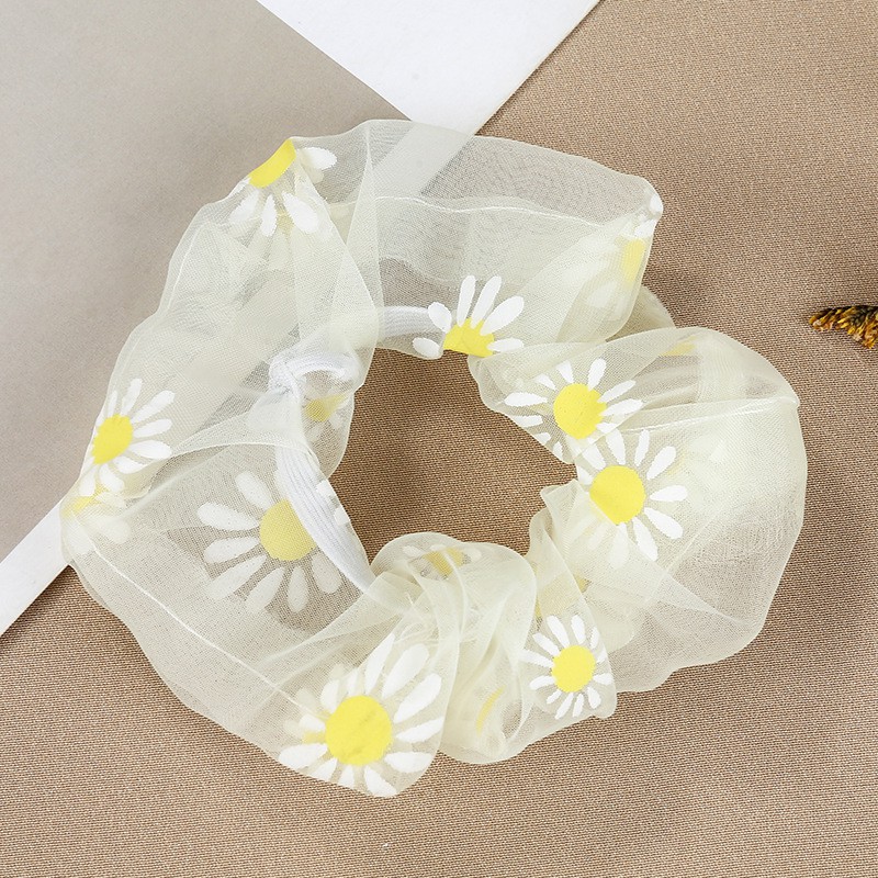 Dây buộc cột tóc Scrunchies hoa cúc rẻ đẹp Hàn Quốc