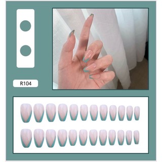 [KÈM KEO + DŨA MÓNG] SET BỘ 24 MÓNG TAY GIẢ DÀI R104