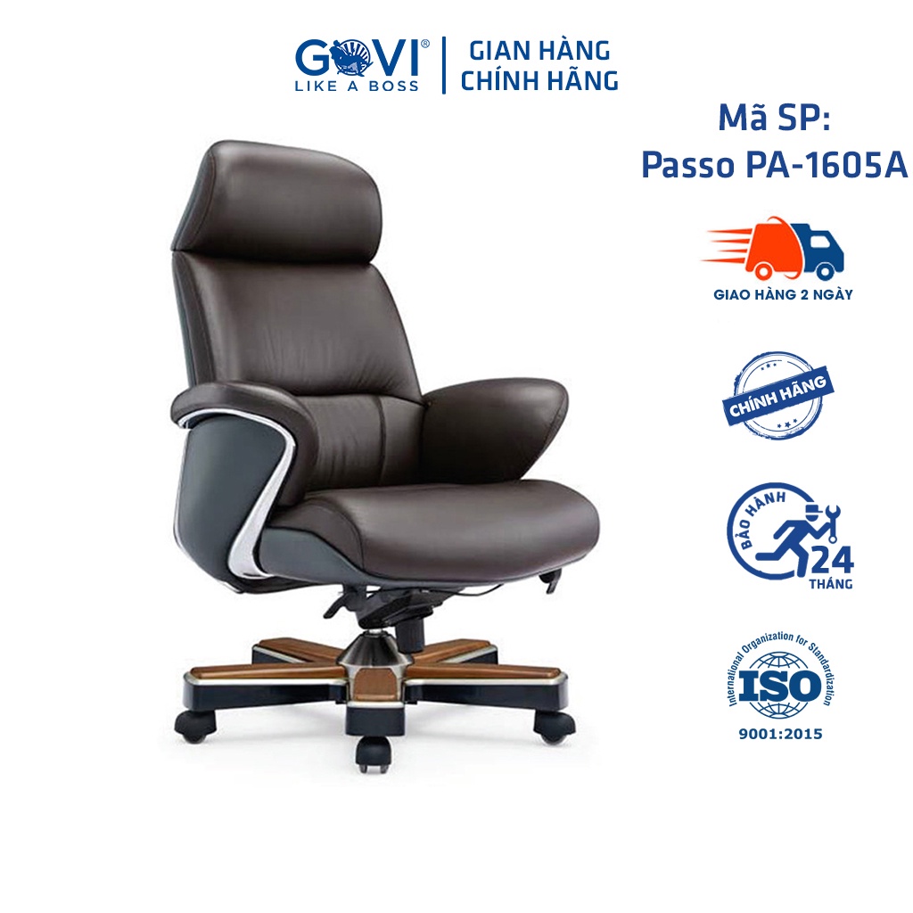 Ghế lãnh đạo GOVI Passo PA-1605A Da bò Italy nhập khẩu