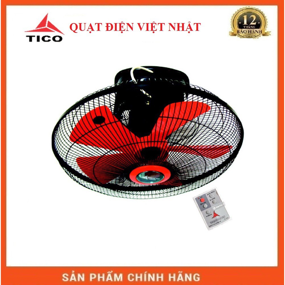 Quạt đảo trần Tico sải cánh 450mm, có điều kiển từ xa, điện cơ Việt Nhật