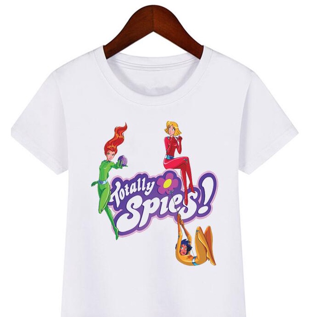XẢ KHO 2022 Áo Thun Cô Gái Mới Vui Nhộn Totally Spies! Áo Thun Trắng In Hoạt Hình Phong Cách Harajuku Cho Bé Gái